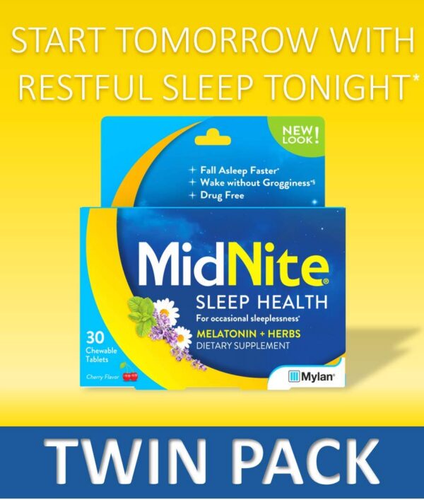MidNite melatonina natural tabletas en paquete doble