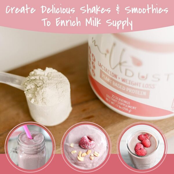 Frasco Milk Dust con etiqueta de sabor