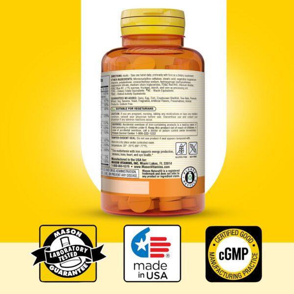 Mini multivitaminas Mason Natural con hierro paquete grande