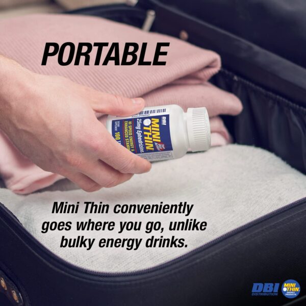 Mini Thin suplemento de cafeína para energía rápida 100 comprimidos