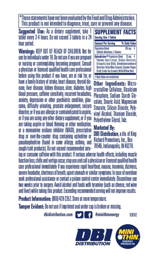 Tabletas Mini Thin acción doble envase lateral