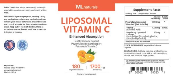 Frasco liposomal vitamina C ML Naturals