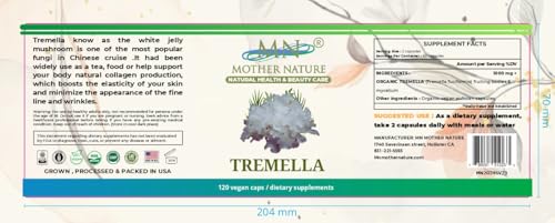 MN Mother Nature suplemento Tremella detalle cápsulas