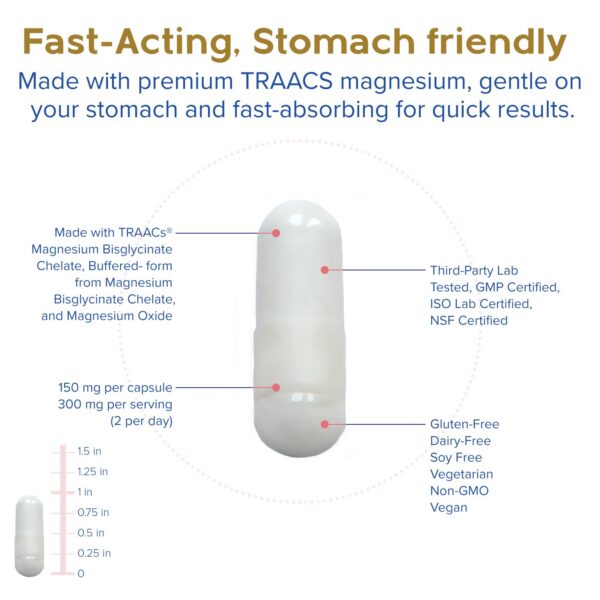 Morphus Bisglicinato de Magnesio con información nutricional