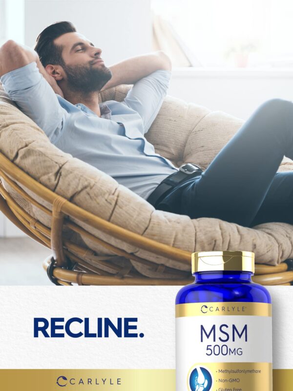 MSM suplemento cápsulas 500mg Carlyle para nutrición