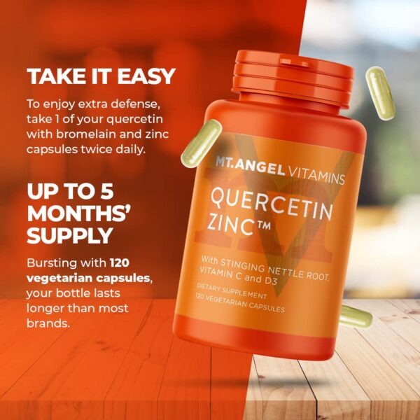 Mt. Angel zinc quercetina bromelina etiqueta