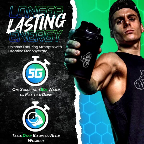 Muestra de polvo blanco de creatina