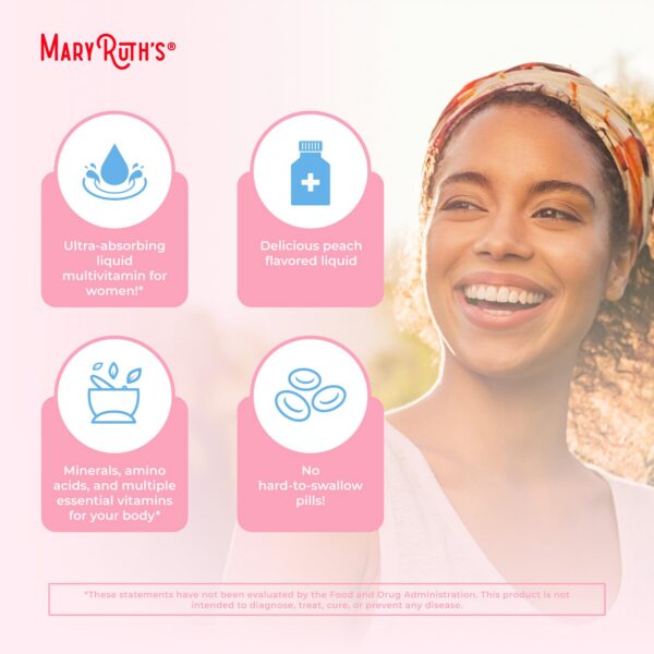 Multivitaminas MaryRuth Organics crecimiento cabello y energía mujer