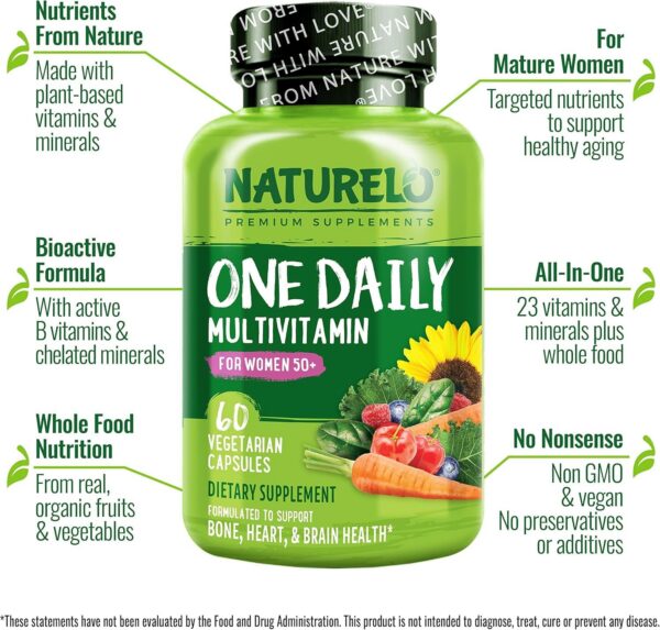 Multivitaminas NATURELO cápsulas para mujeres mayores