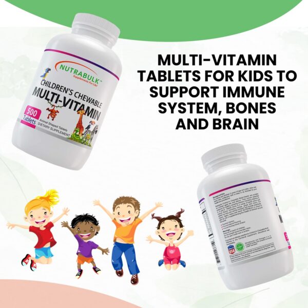 Multivitaminas NutraBulk niños sin gluten veganas para desarrollo saludable