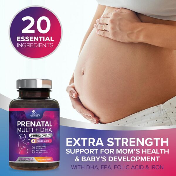 Multivitaminas prenatales Nature's Nutrition para apoyo fetal y maternal