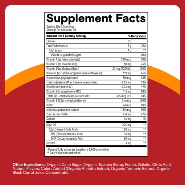 Multivitaminas SmartyPants caja con gomitas sabor frutas