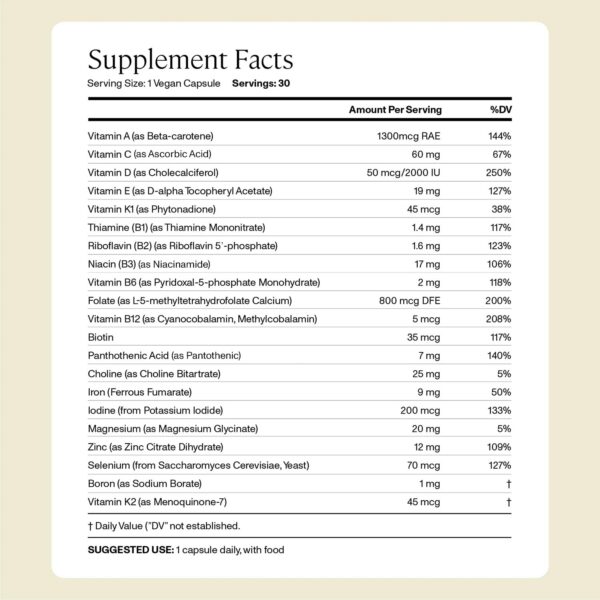 Caja y botellas suplemento ANYA multivitamínico y té lactancia