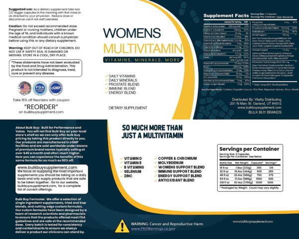 Version 1.0.0 Bulk Buy multivitaminas paquete tarro fondo blanco