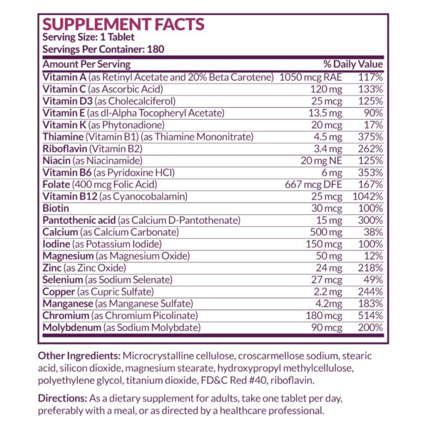 Multivitamínico Futurebiotics calidad premium para mujeres mayores 50