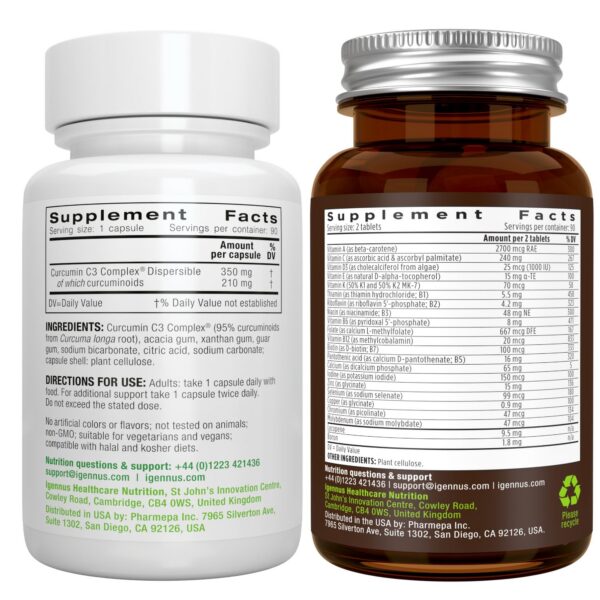 Multivitamínico Igennus con nutrientes esenciales para hombres