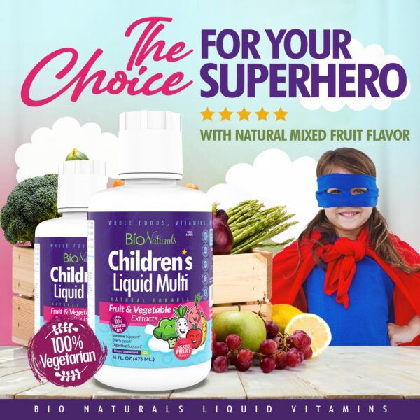 multivitaminico liquido para niños sin azucar ni gluten sabor naranja