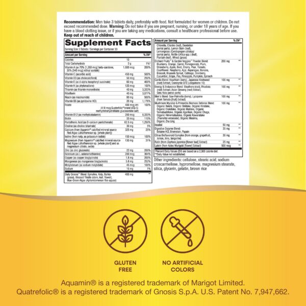 Version 1.0.0 Multivitaminico Nature's Way Alive Max3 salud cardiaca y energia ingredientes