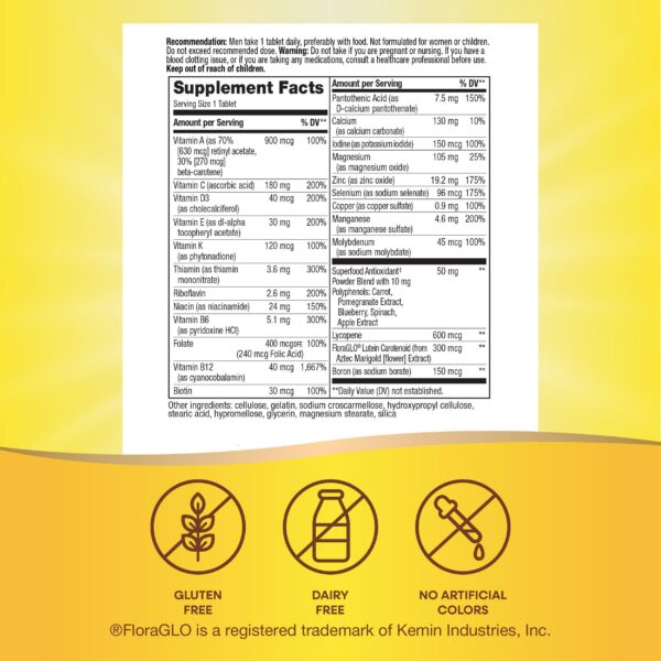 Version 1.0.0 Multivitamínico Nature's Way Alive! vista lateral del envase