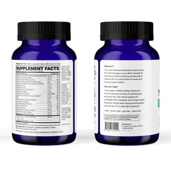 Multivitamínico Ora Organic enfoque en salud ocular y cerebral