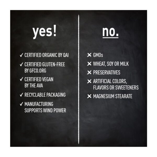 Certificaciones de RealFood Organics en etiqueta