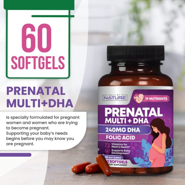 Multivitamínico prenatal Built by Nature para embarazo y lactancia