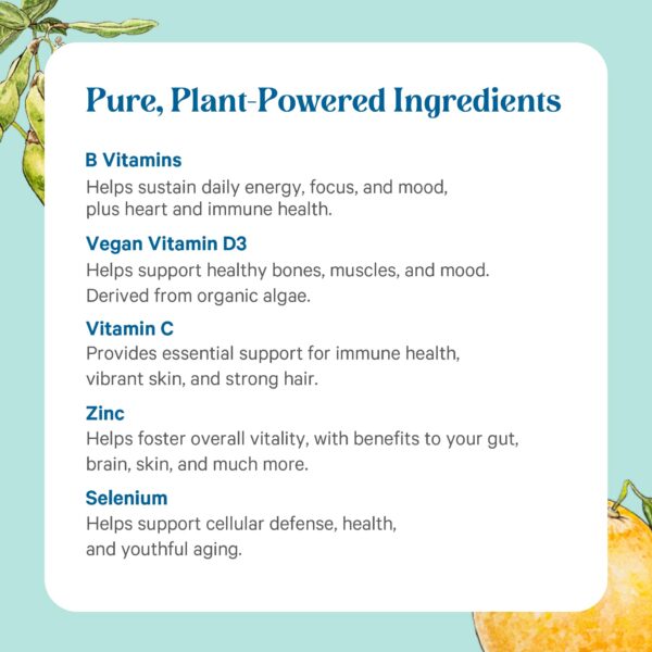 Multivitamínico Pure Synergy orgánico para energía saludable