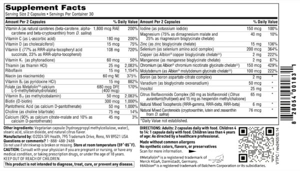 Multivitamínico sin alérgenos comunes