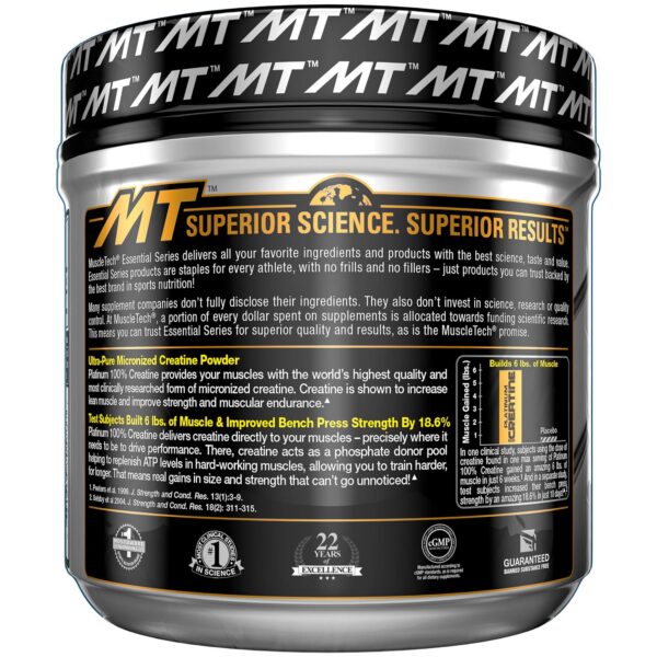 Vista del empaque MuscleTech Creatine Monohydrate