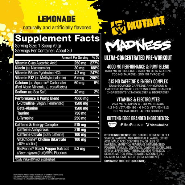 Sabor Lemonade Mutant Madness etiqueta