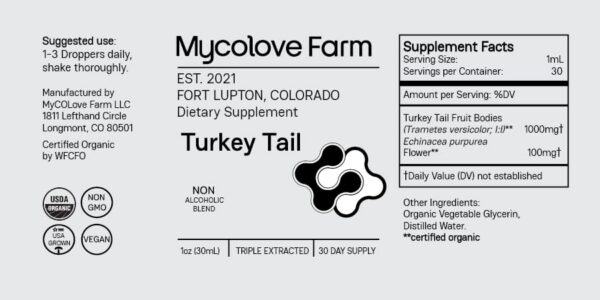 Tintura sin alcohol cola de pavo y echinacea Mycolove Farm