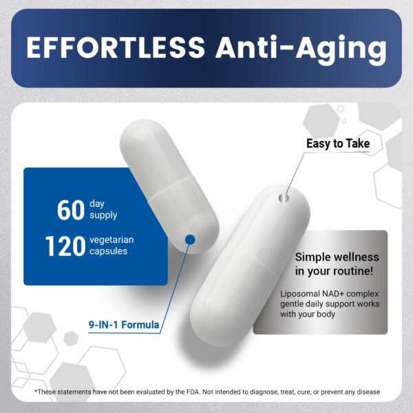 Cápsulas NAD+ en primer plano