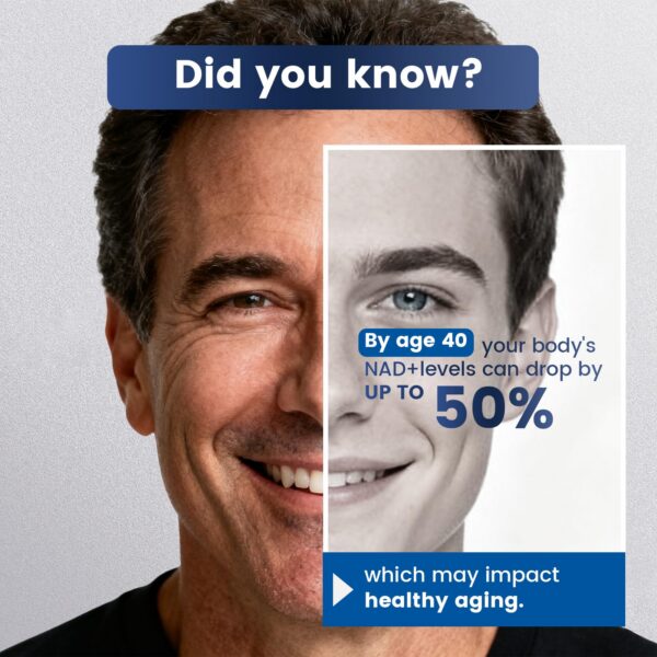 Vista superior del frasco NAD+ 120 cápsulas