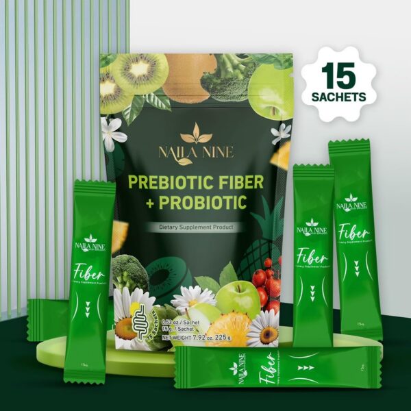 NAILA NINE sabor kiwi y manzana suplemento fibra prebiótica