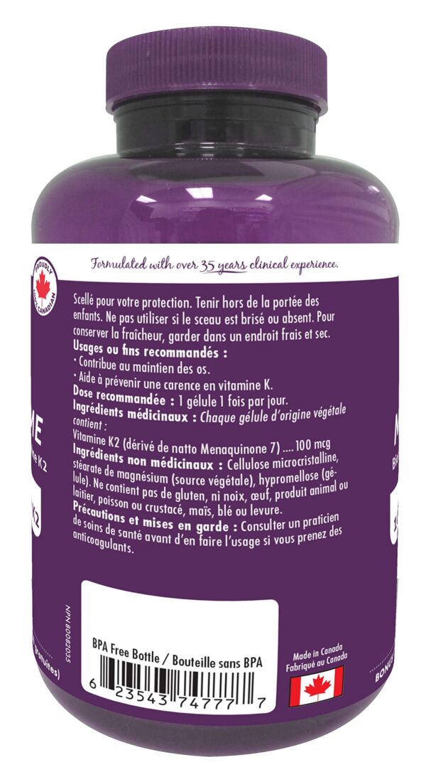 Naka cápsulas de vitamina K2 MK-7 bioactiva tamaño súper bono