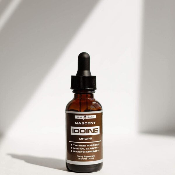 Vista lateral del envase Nascent Iodine Drops