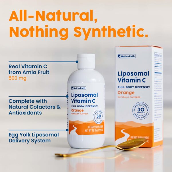 Version 1.0.0 NativePath liposomal vitamina C botella con etiqueta