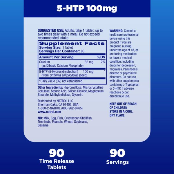 Version 1.0.0 Conjunto de tabletas Natrol 5-HTP 100 mg