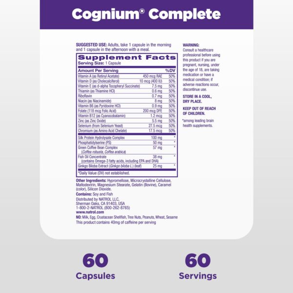 Instrucciones de uso Natrol Cognium Complete