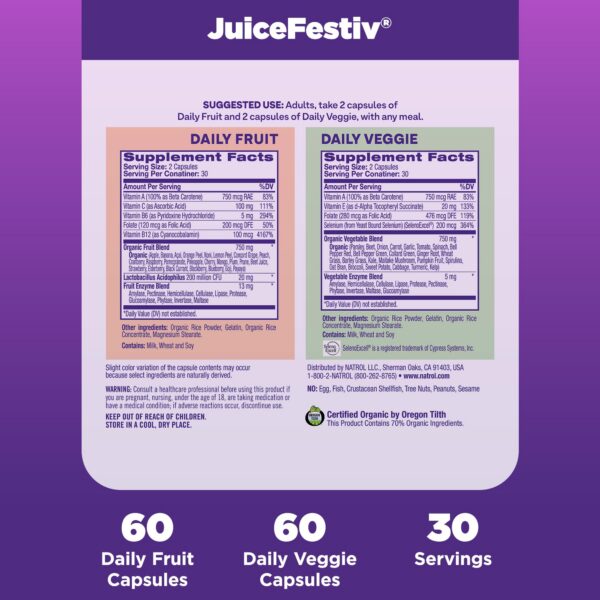 Natrol JuiceFestiv suplemento nutritivo con frutas y verduras