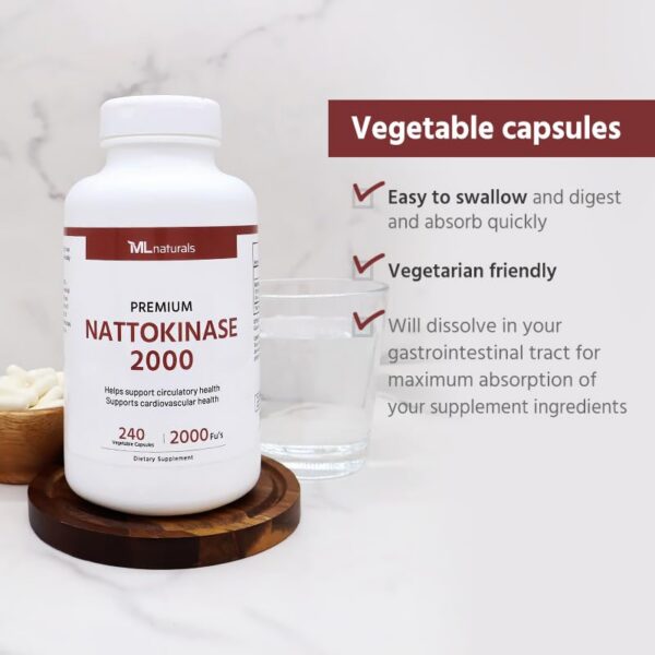 Nattokinasa premium ML Naturals cápsulas para apoyo cardiovascular