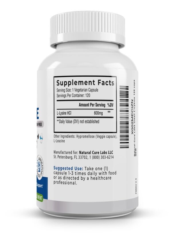 Frasco de 120 cápsulas Clean L-Lysine