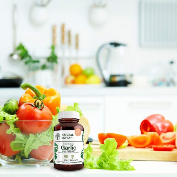 Frasco Natural Nutra aceite ajo inodoro suplemento natural