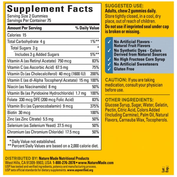Frasco de gomitas Nature Made para hombres