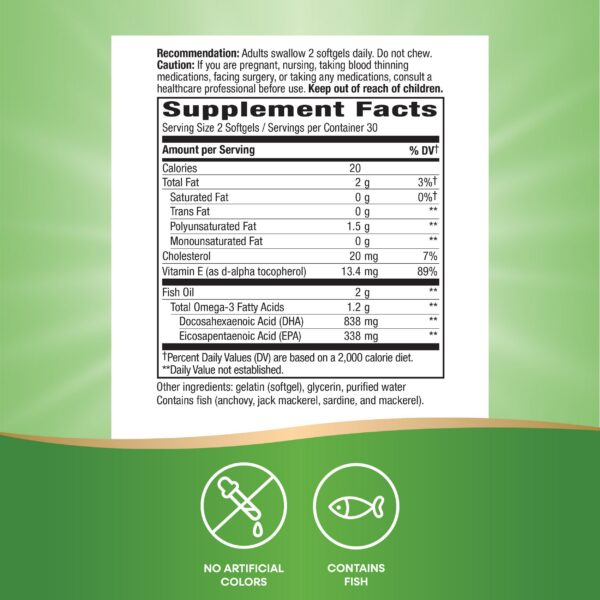 Frasco con etiqueta de DHA EPA