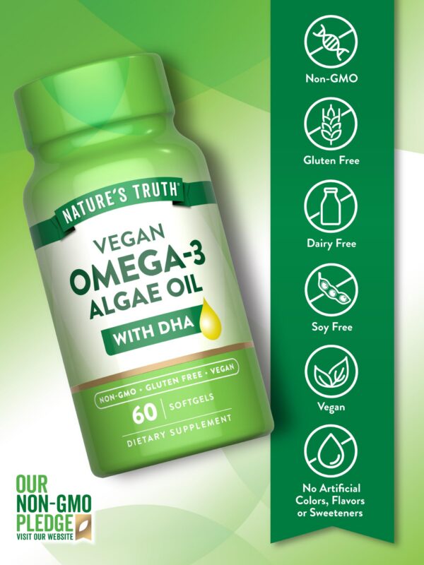 Frasco de Omega 3 vegano en envase