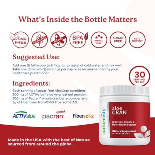 NatureCity AloeCran polvo para mezcla de bebida saludable 60 serv