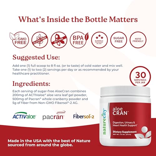 NatureCity mezcla sin azúcar AloeCran muestra producto saludable