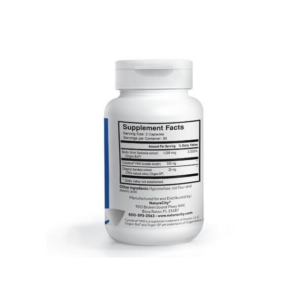 Detalle de la biotina y keratina