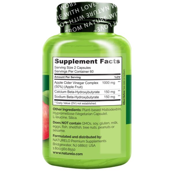 Detalle de etiqueta nutricional NATURELO ACV